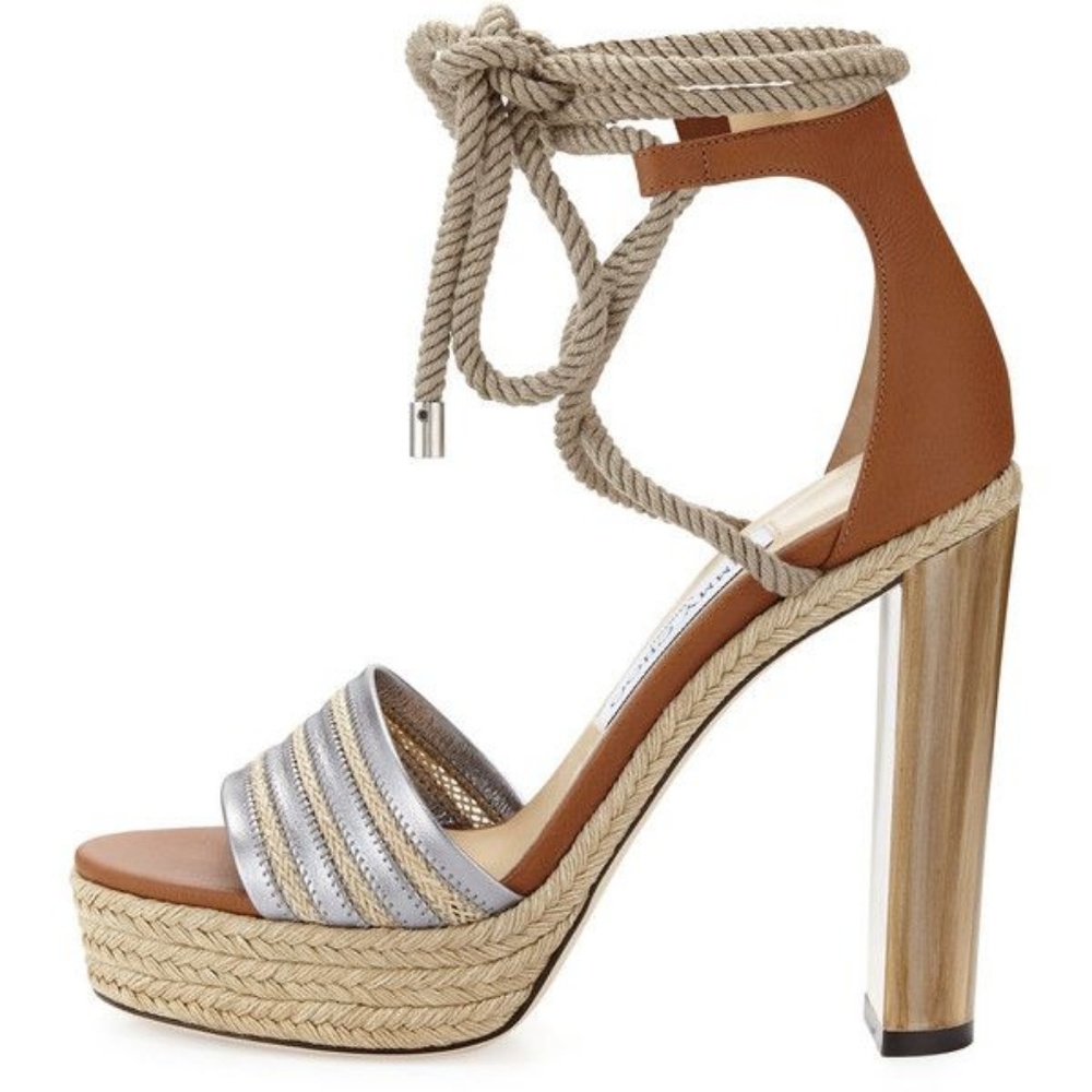 Jimmy Choo  Mayje 130mm Rope-Tie Platform Sandal